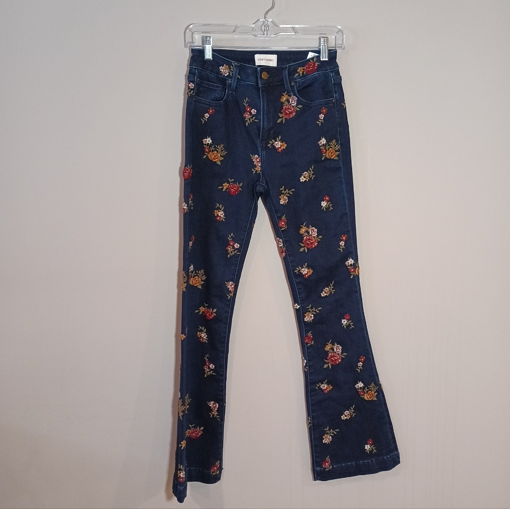 Driftwood Wyatt embroidered flare jeans Mid rise Size 25/31